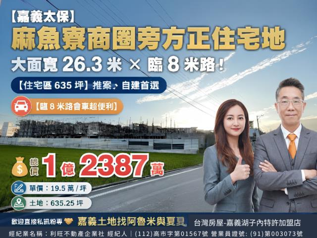 嘉義湖子內店富鑫阿魯米與夏夏建地農地買賣台灣房屋嘉義湖子內店